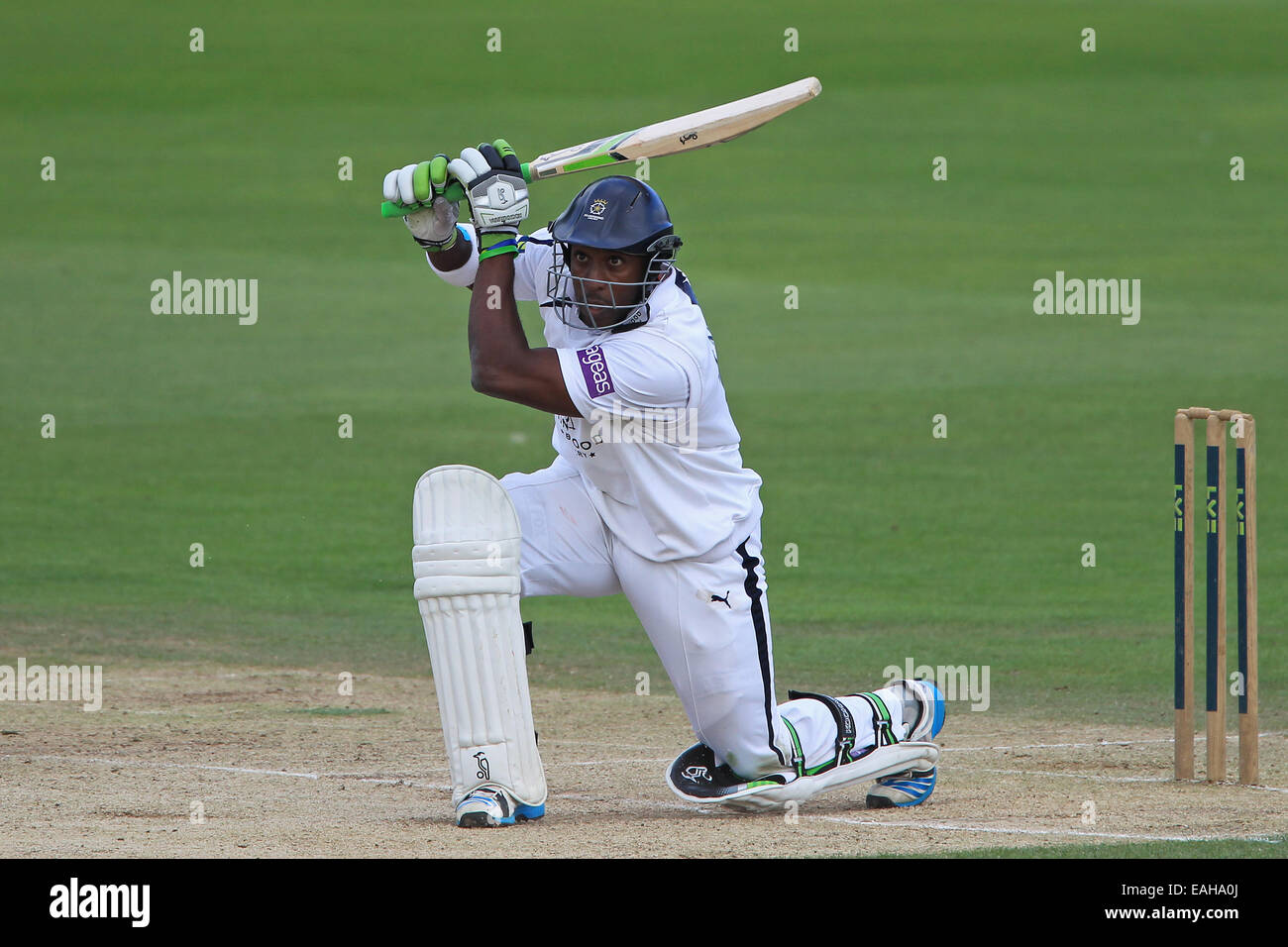 Cricket - Michael Carberry of Hampshire bats in the LV County Championship Stock Photo