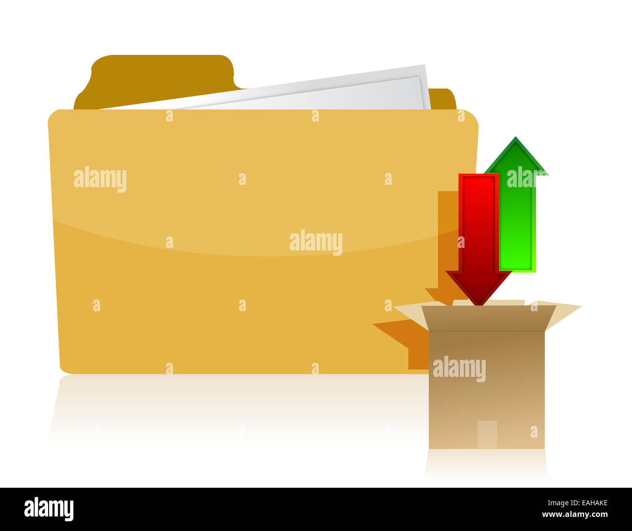 Folder with Green and red Arrow Stock Photo Alamy
