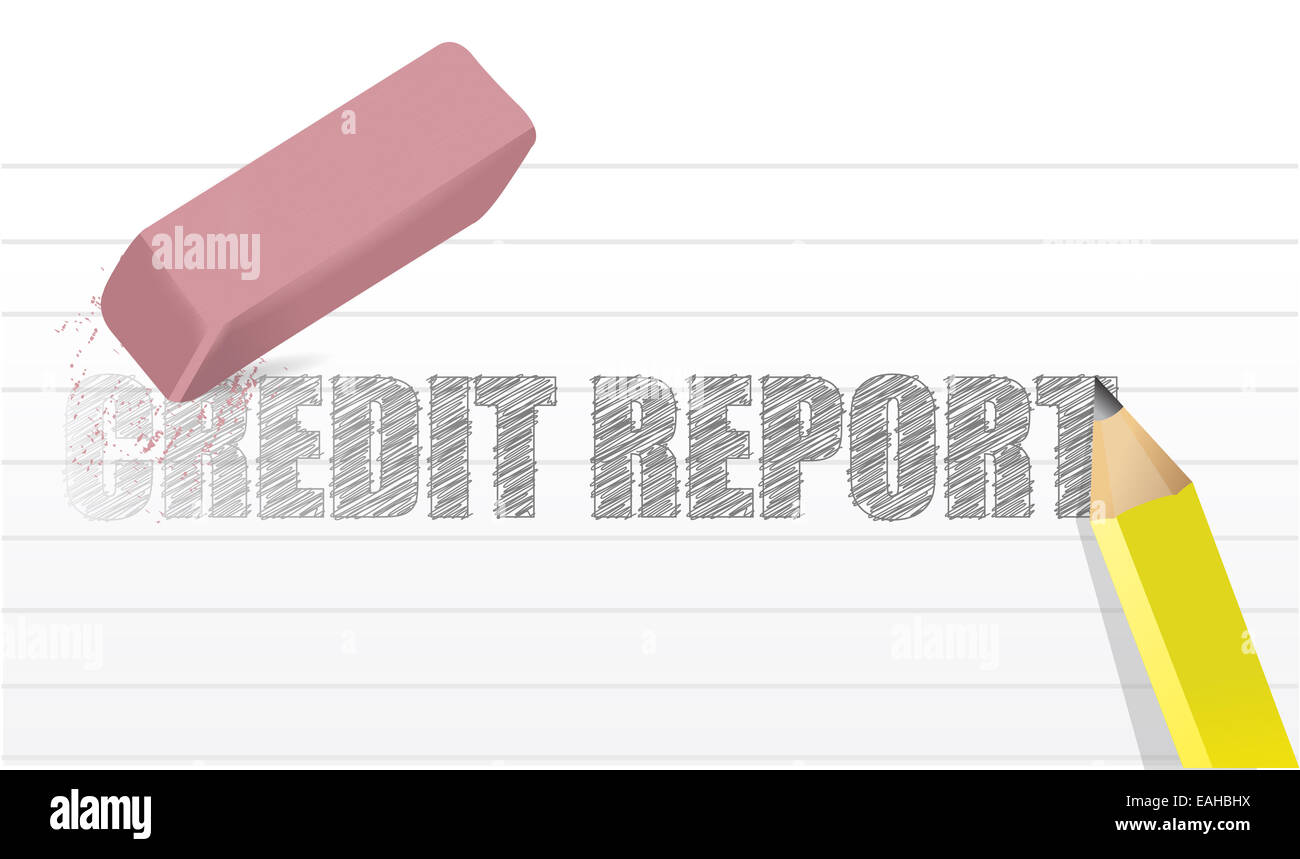 Erase credit report concept illustration design Stock Photo Alamy