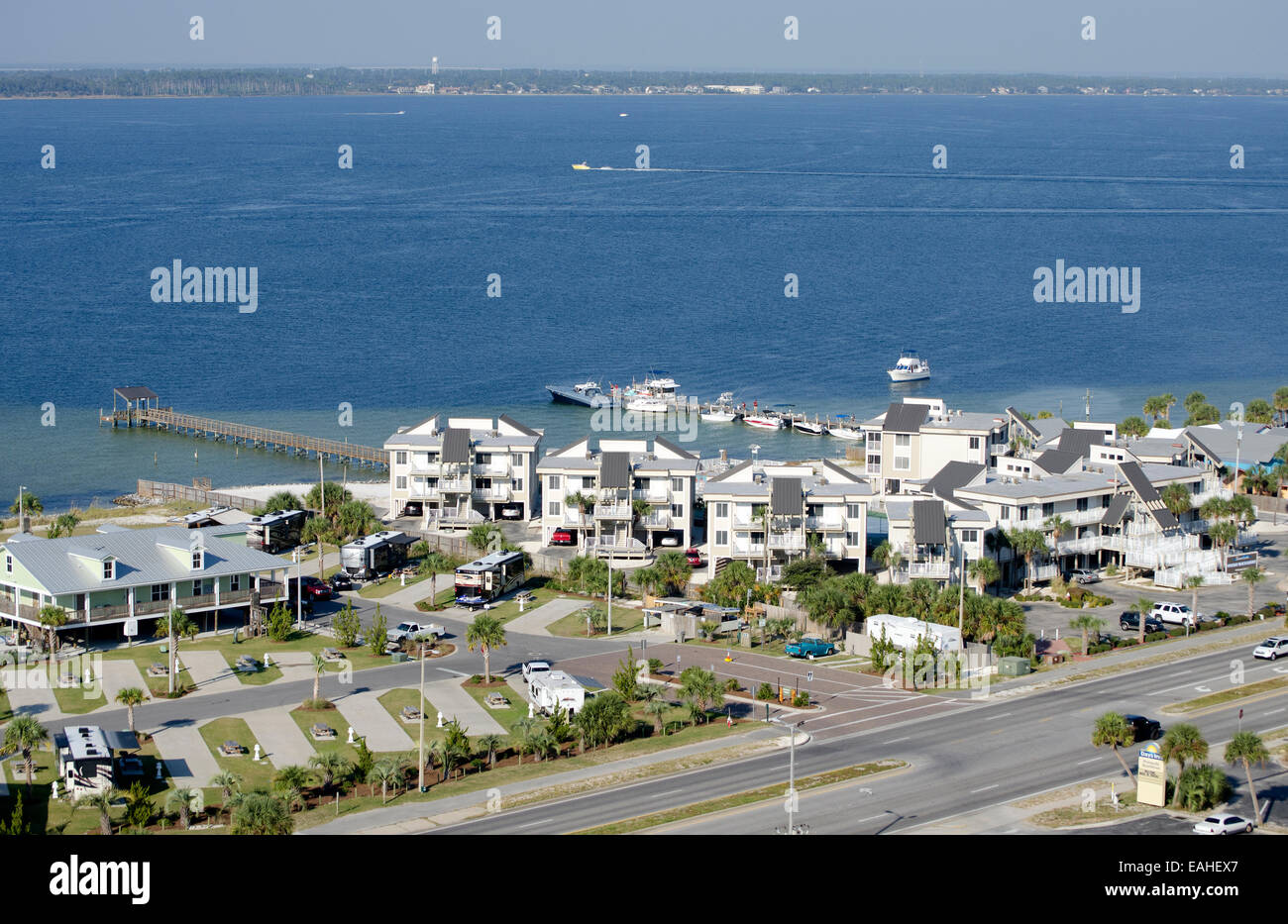 Beach resort on Santa Rosa Sound Pensacola Beach Florida USA Stock Photo -  Alamy