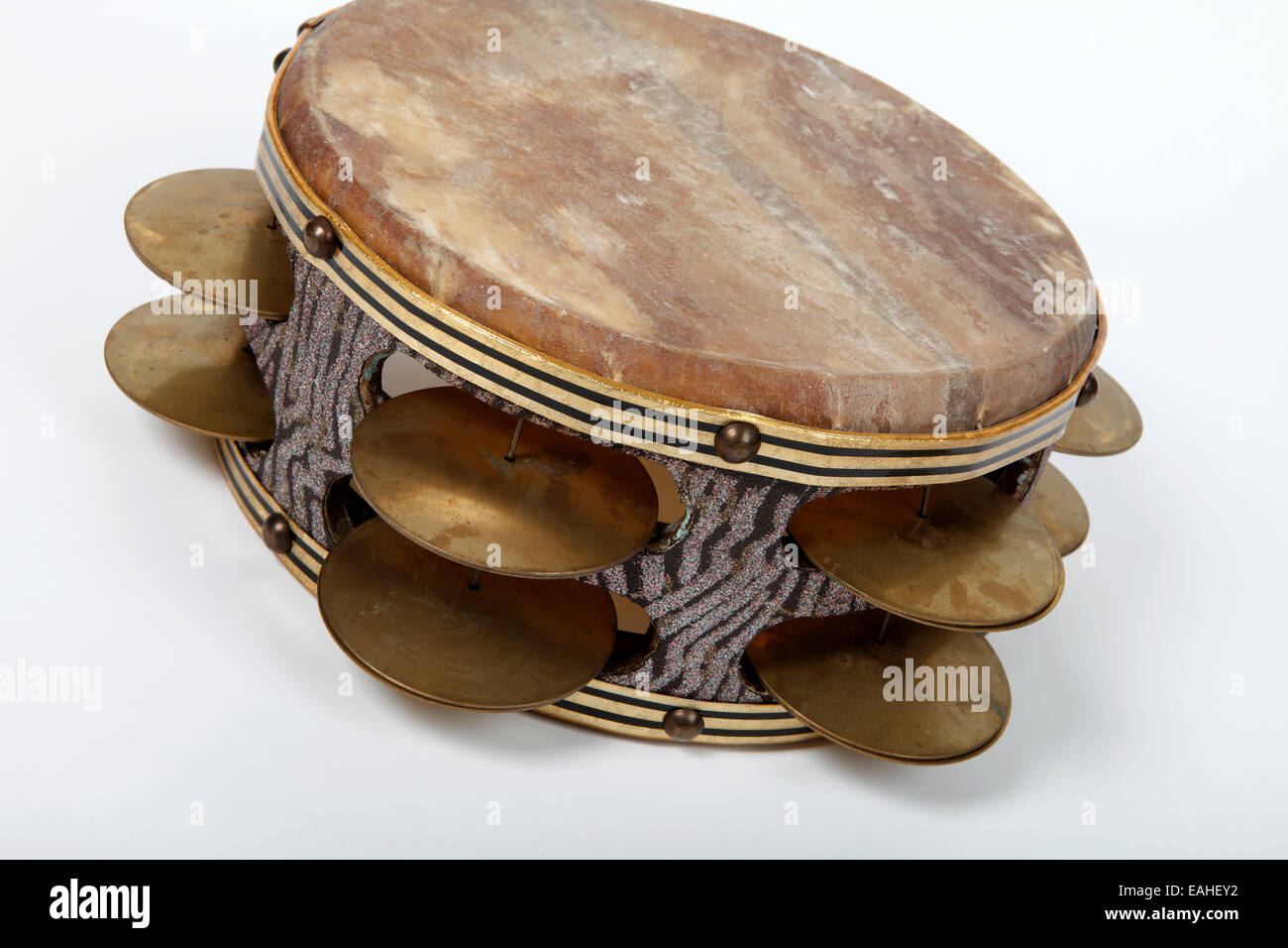 Large heavy Riq tambourine from Egypt, played balnaced on the leg Stock  Photo - Alamy