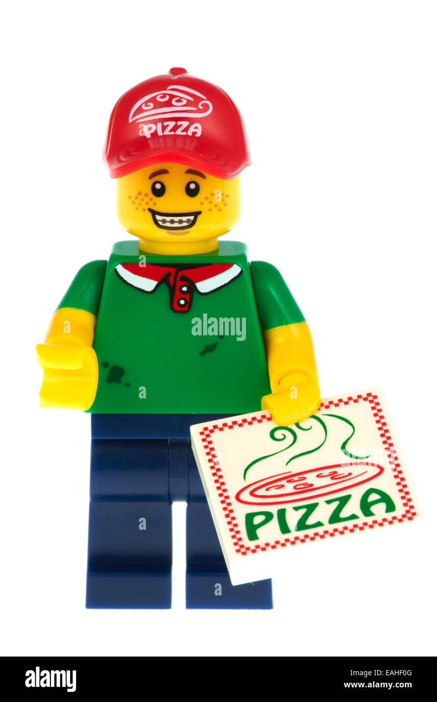 Pizza Delivery Lego Figure Stock Photo