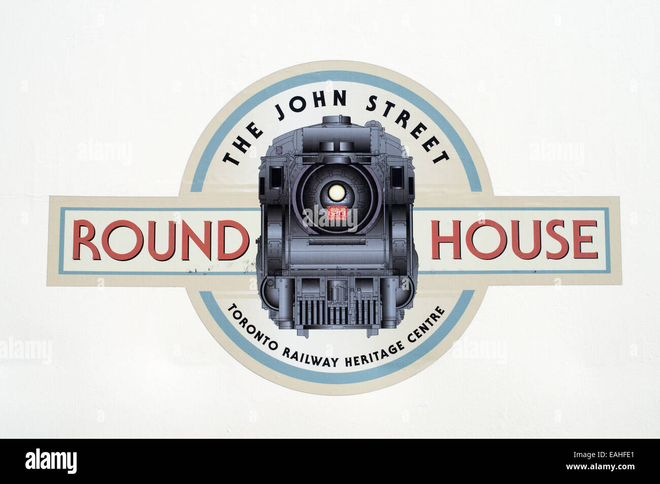 The John Street Roundhouse Toronto Railway Heritage Centre logo Toronto, Ontario, Canada Stock Photo