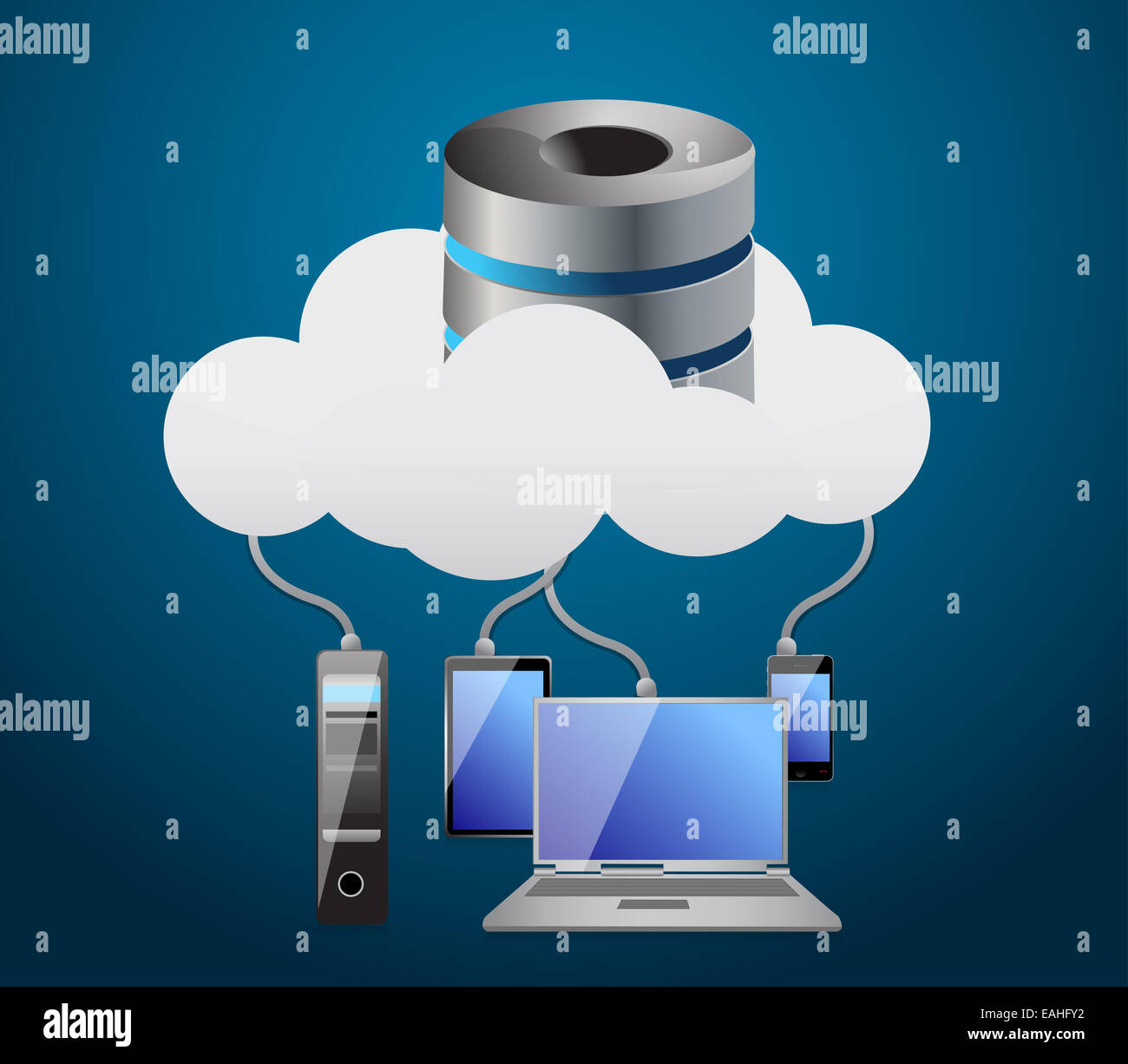 Cloud computing concept illustration design over a white background ...