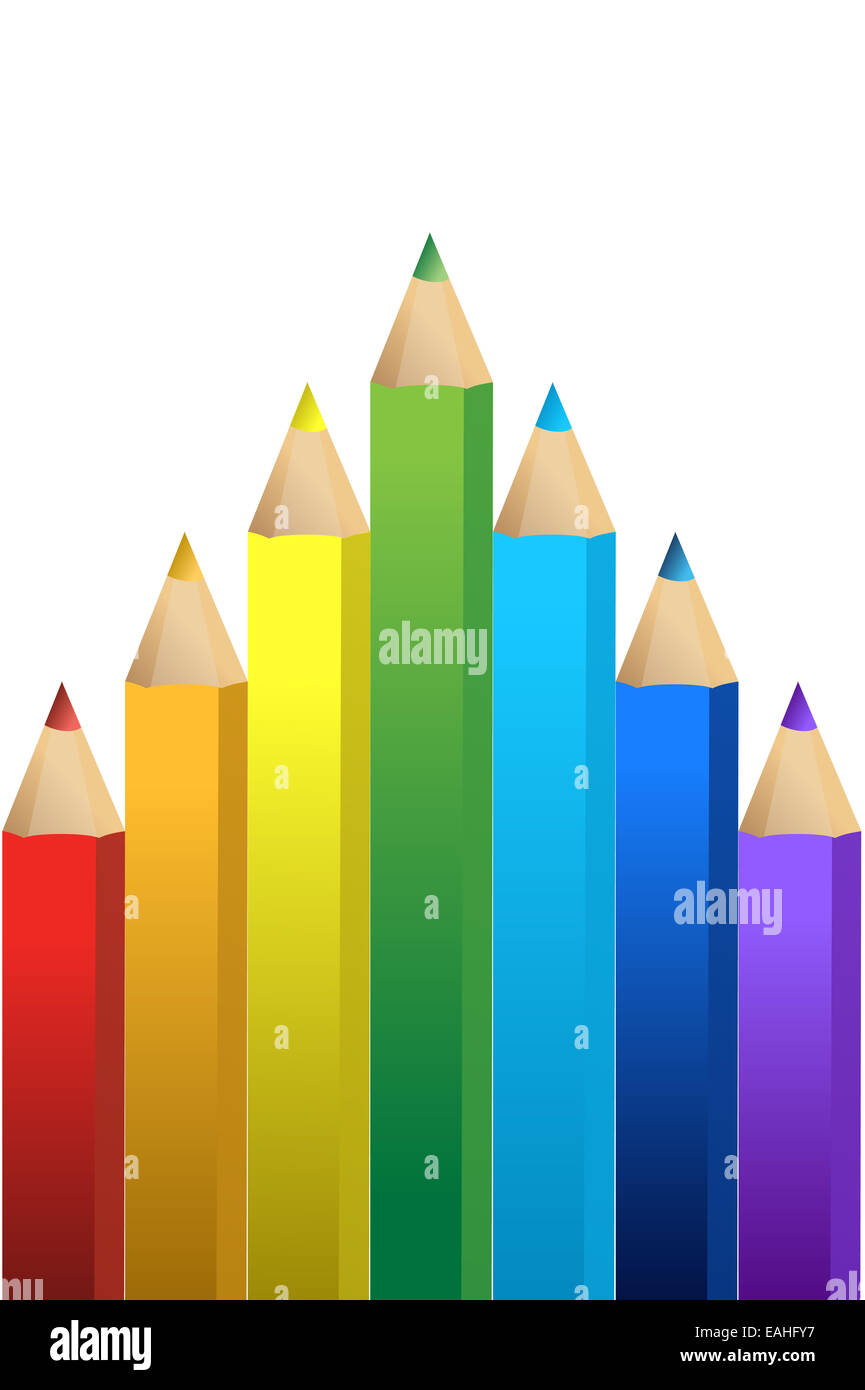 color pencil graphic illustration design over white Stock Photo - Alamy