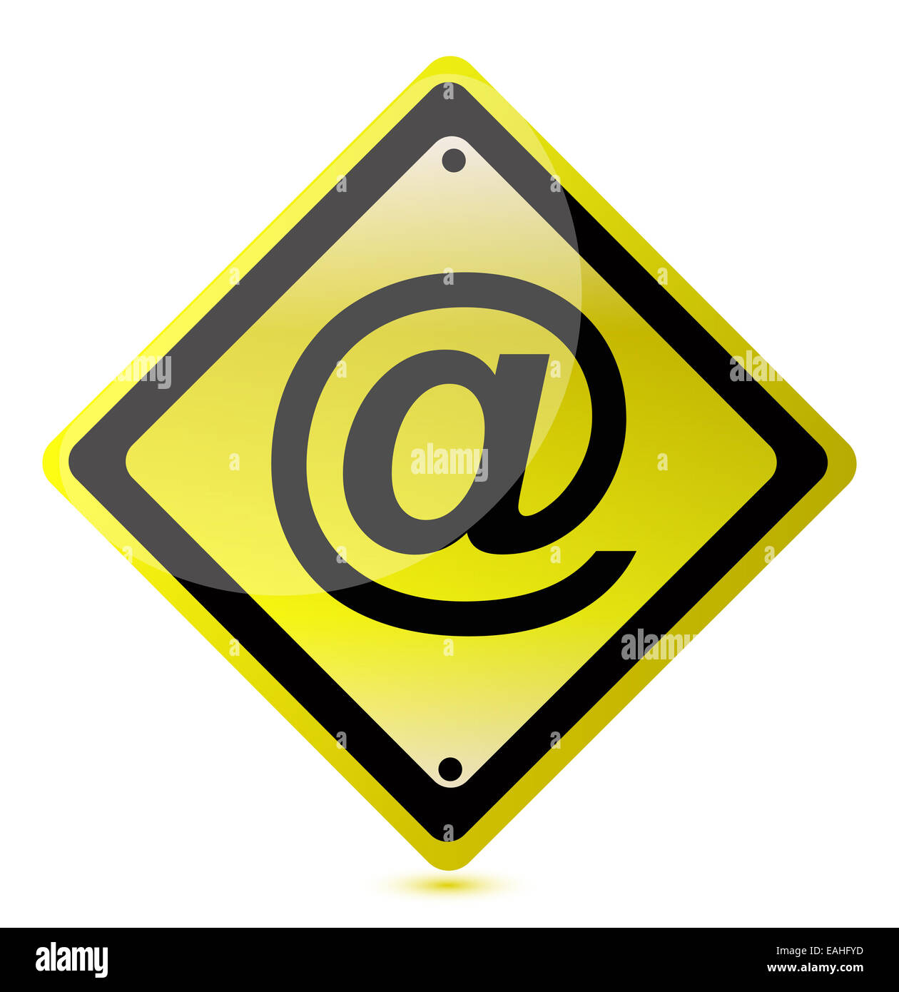 Yellow att sign illustration Stock Photo - Alamy