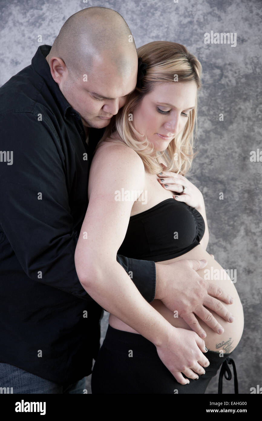 Interracial couple expecting a child Stock Photo pic photo
