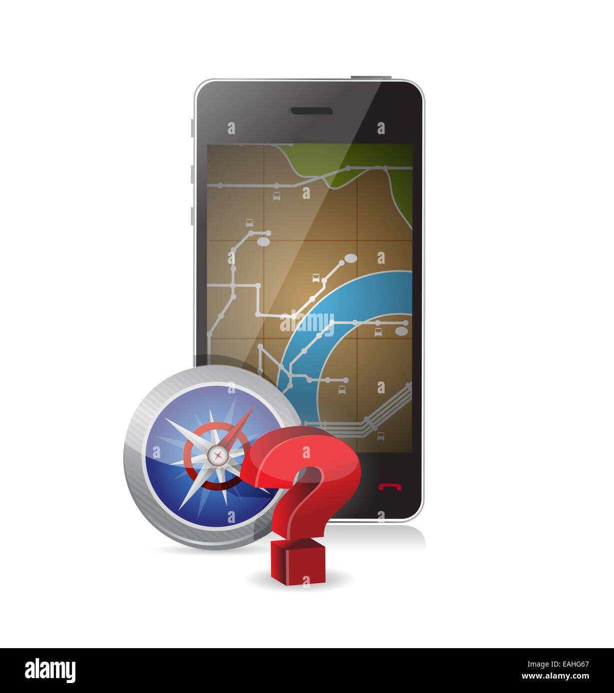 gps vs compass concept illustration design over white Stock Photo Alamy