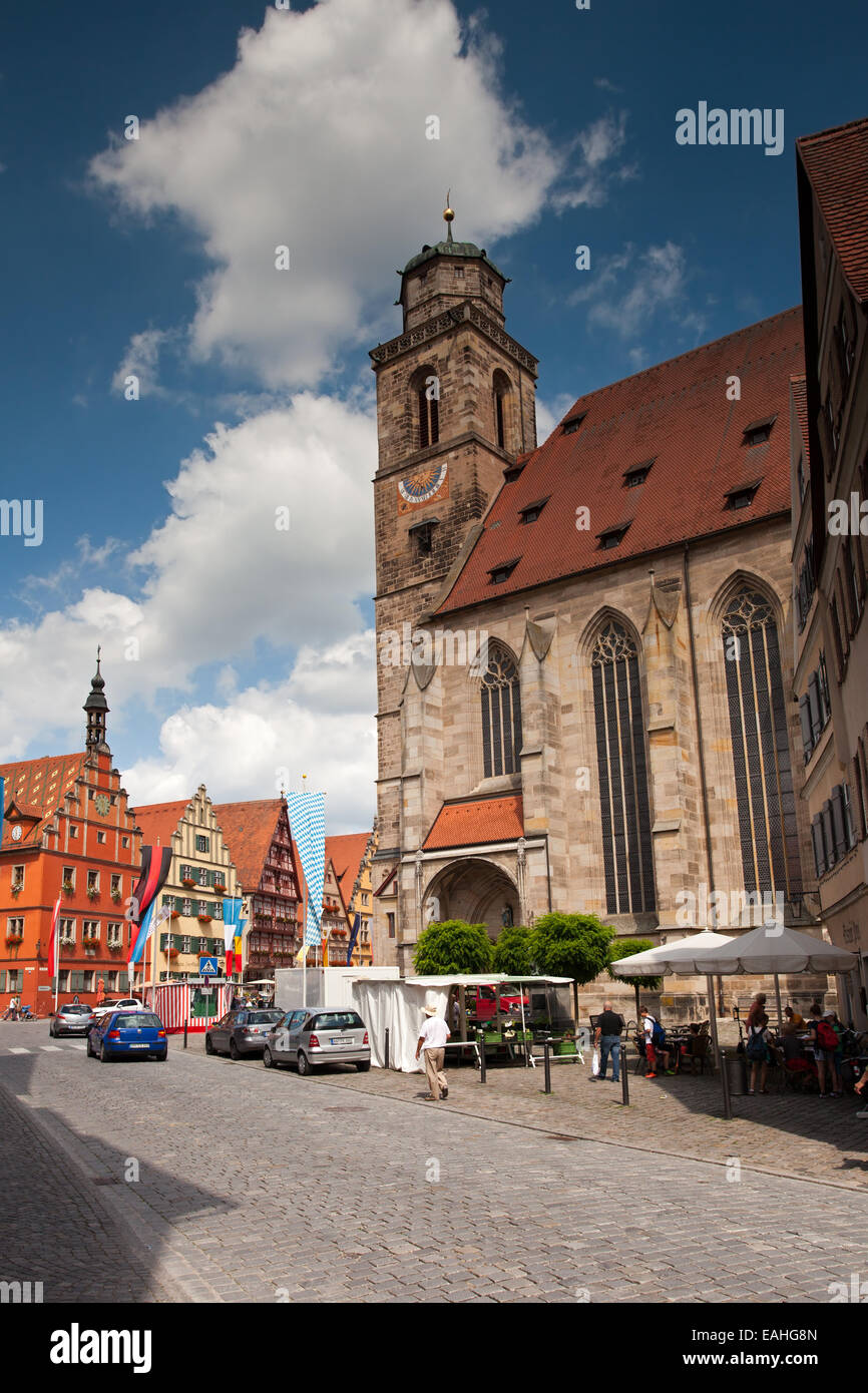 Dinkelsbühl: Saint George's Minster and Marktplatz Stock Photo