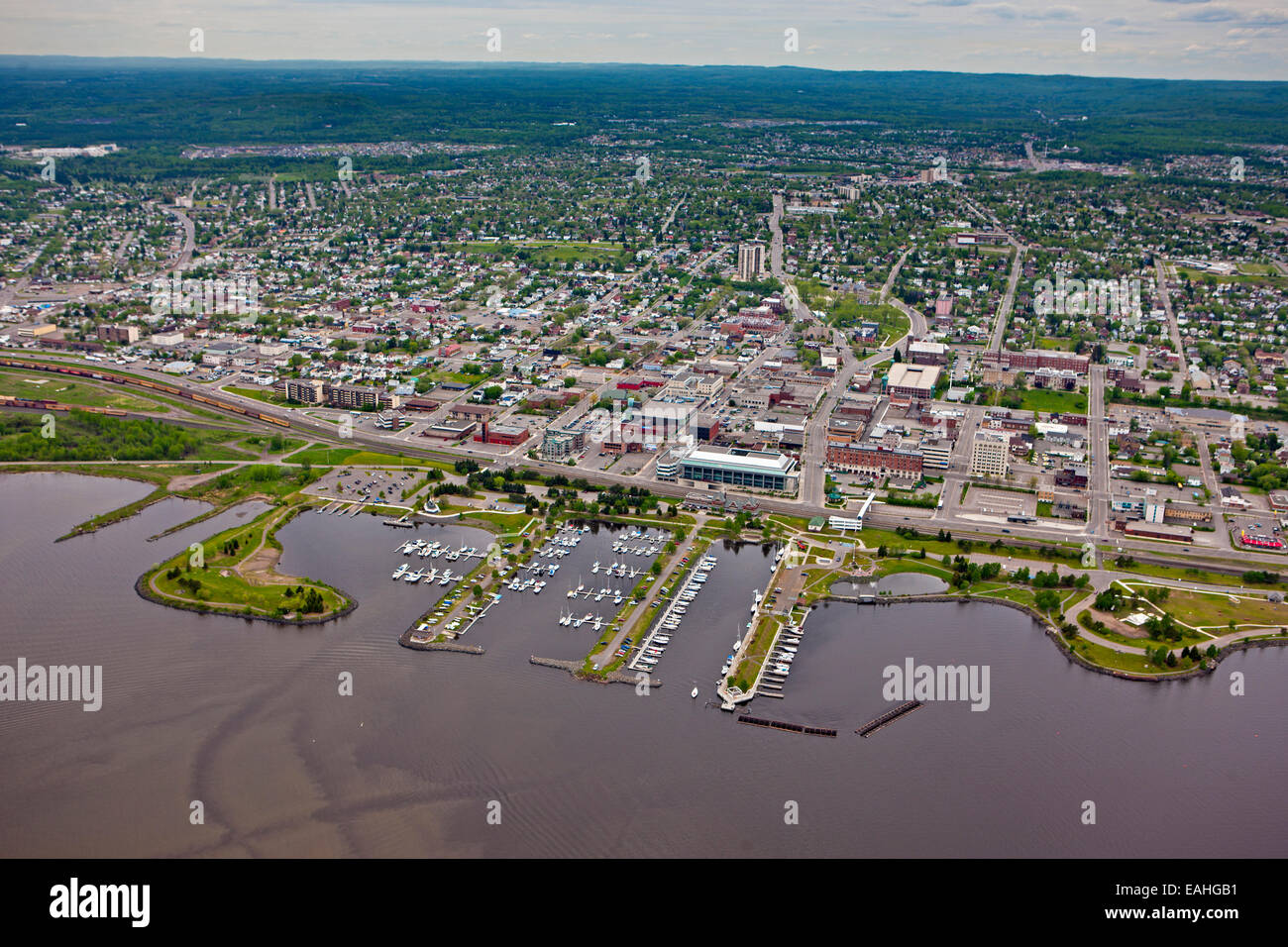 Marina And Waterfront In The City Of Thunder Bay Ontario Canada Stock 