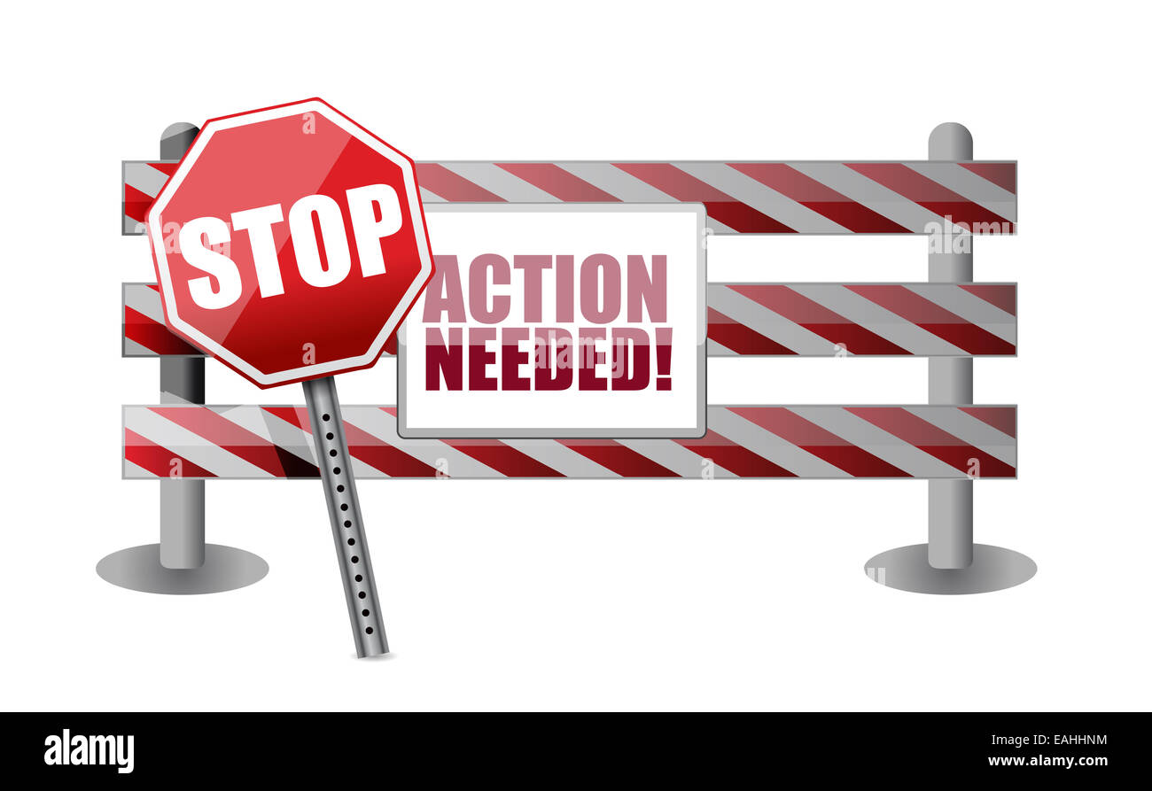 action needed barrier illustration design over a white background Stock Photo