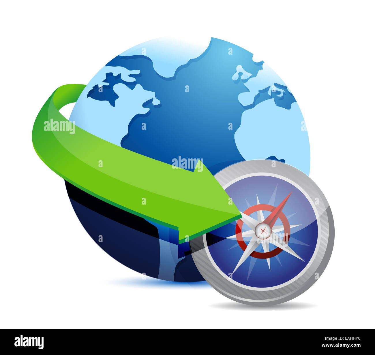 Globe and compass Stock Photo Alamy