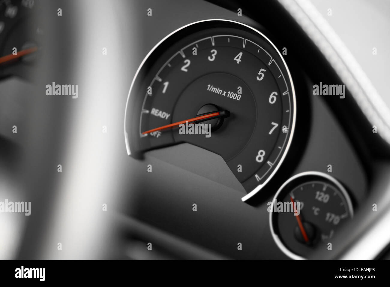 Detail of a tachometer in a car Stock Photo Alamy