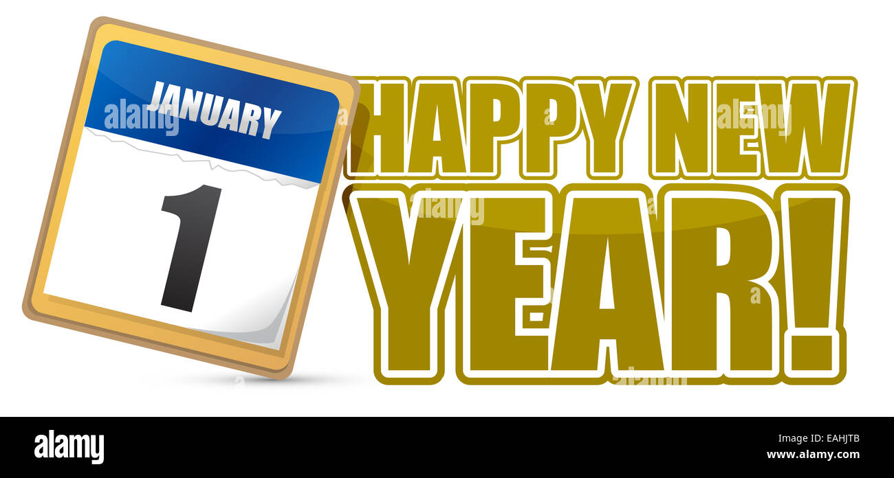 happy new year sign calendar illustration design Stock Photo Alamy
