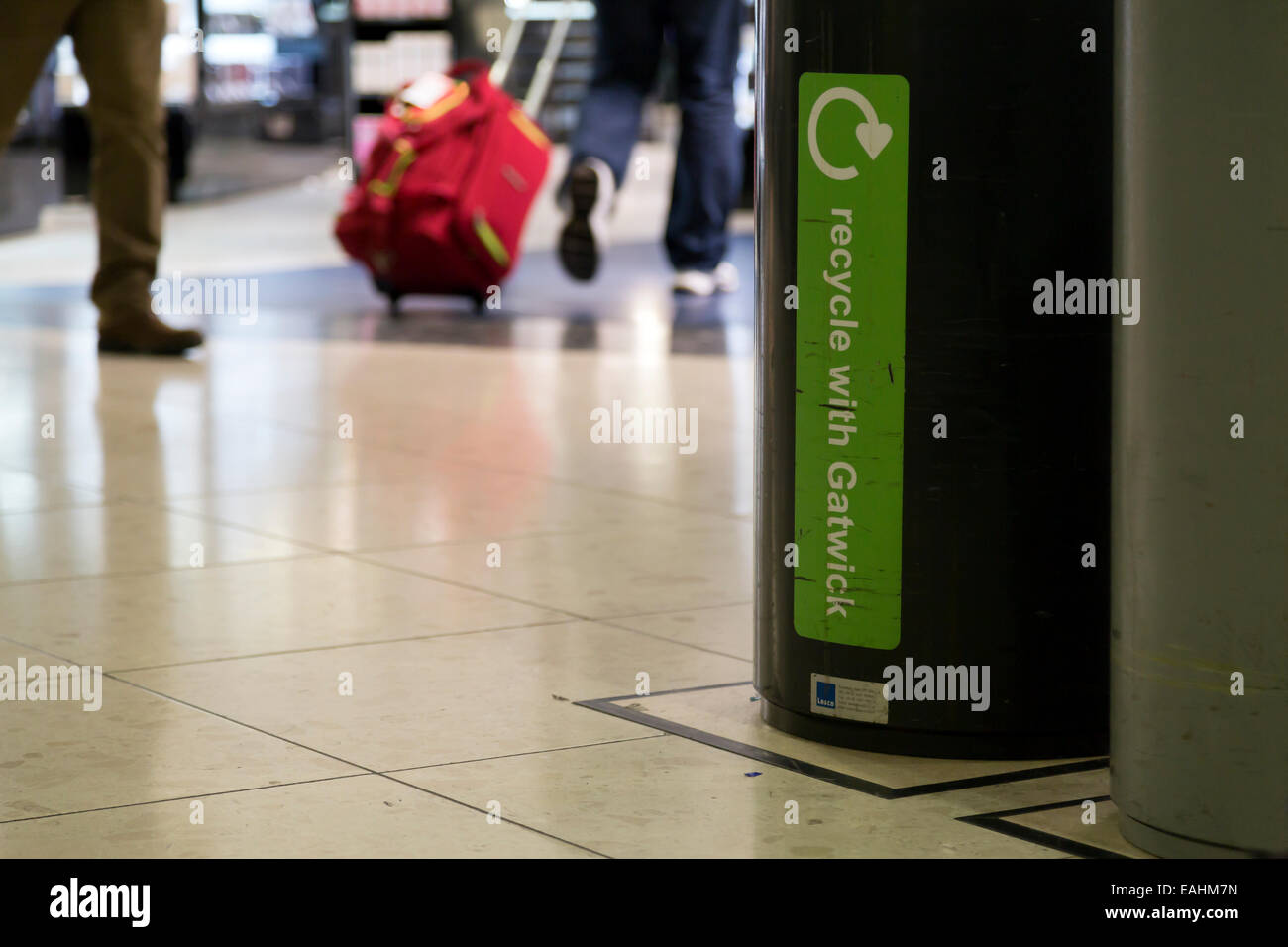 Gatwick airport recycling and waste bins, London, England Stock Photo Alamy