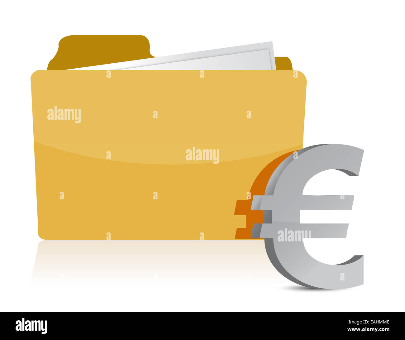 Euro Sign And Folder Stock Photo Alamy