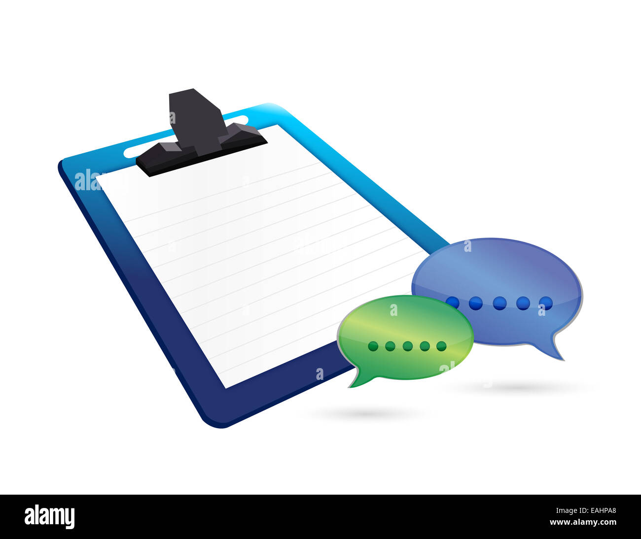Clipboard and message bubble illustration Stock Photo Alamy