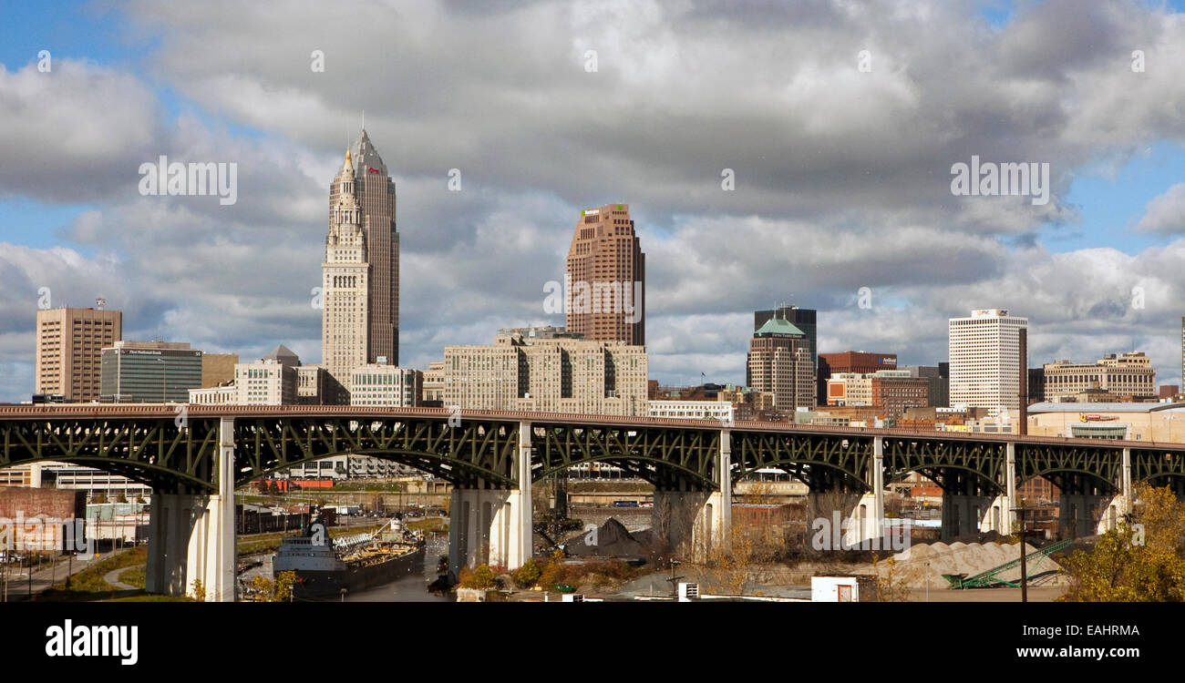 A view of downtown Cleveland, Ohio Stock Photo