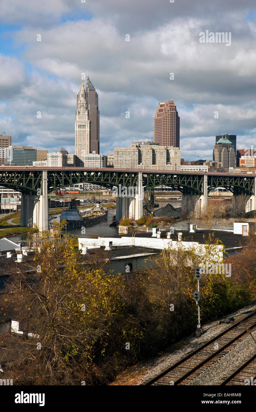 A view of downtown Cleveland, Ohio Stock Photo
