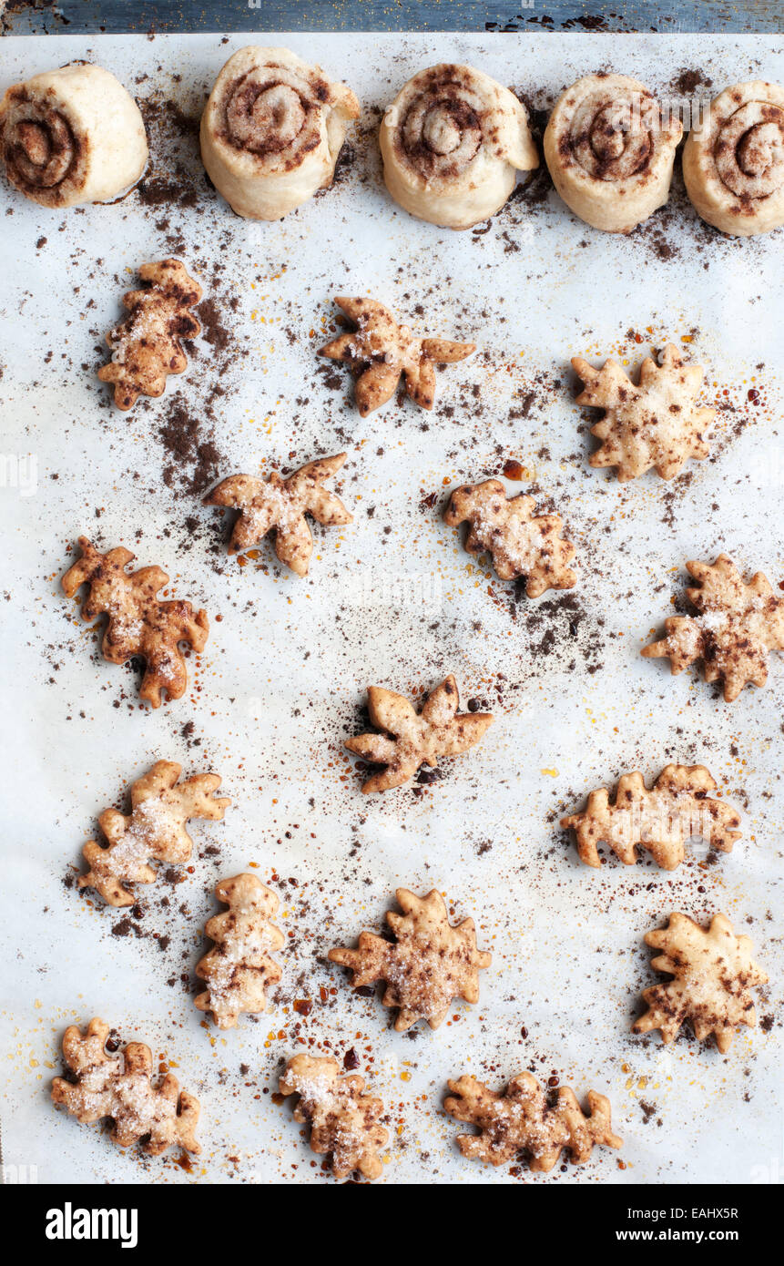 Cinnamon and sugar pastry treats freshly baked Stock Photo