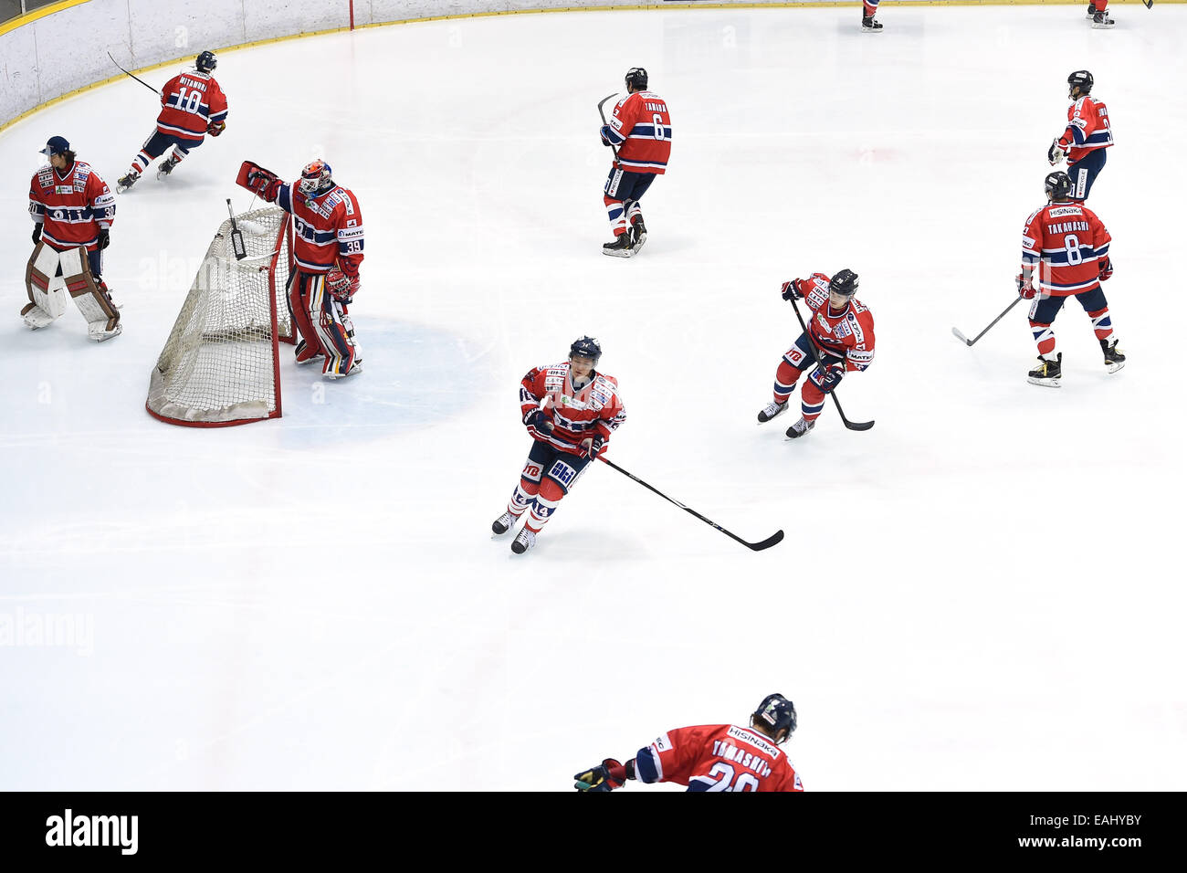 Oji Eagles team group, NOVEMBER 15, 2014 Ice Hockey Asia League Ice