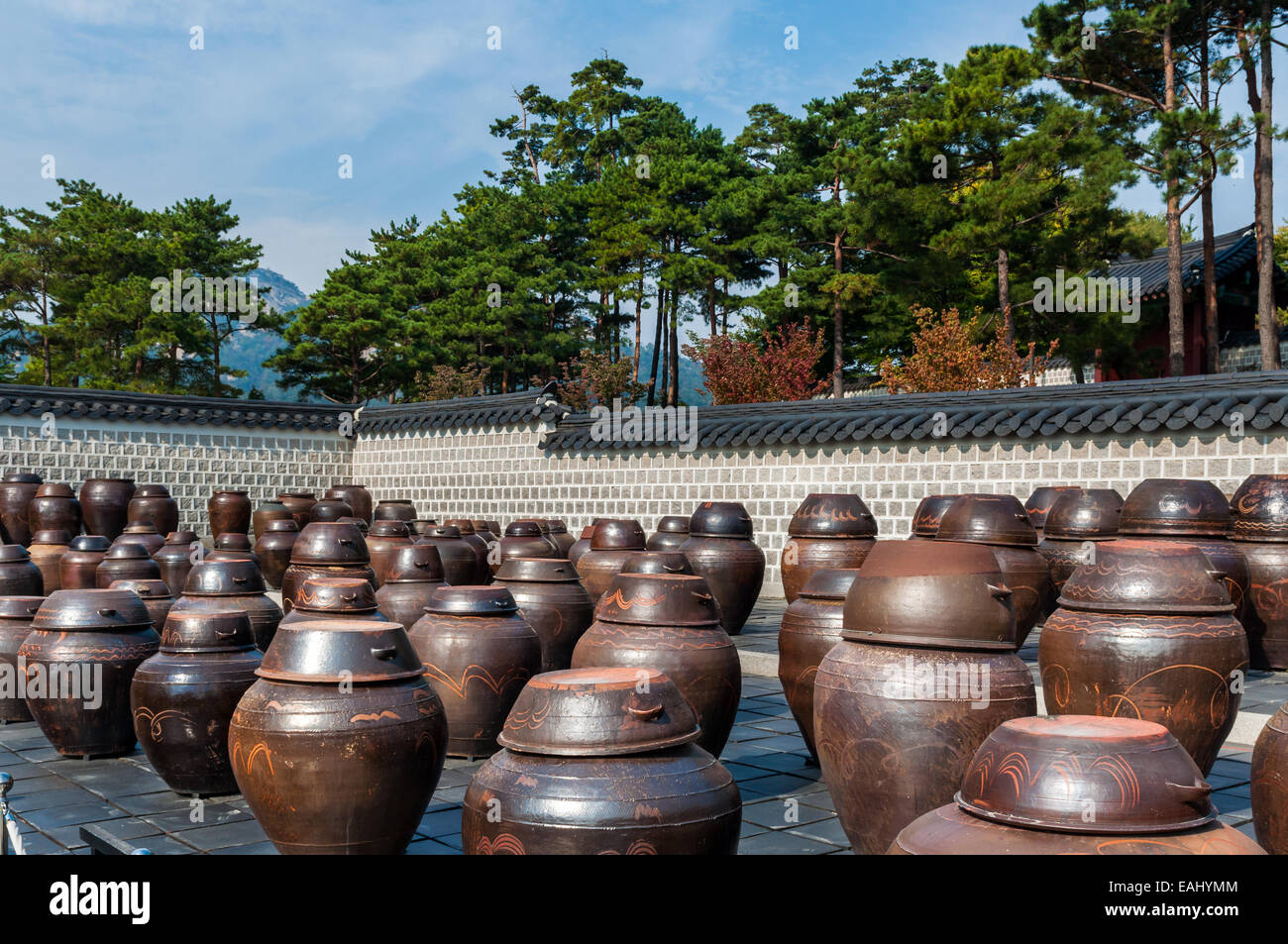 Korean signature Kimchi Stew in a hot ceramic pot served with other side  dishes Stock Photo - Alamy