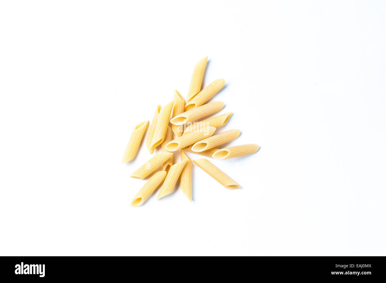 Dried penne isolated on a white background Stock Photo