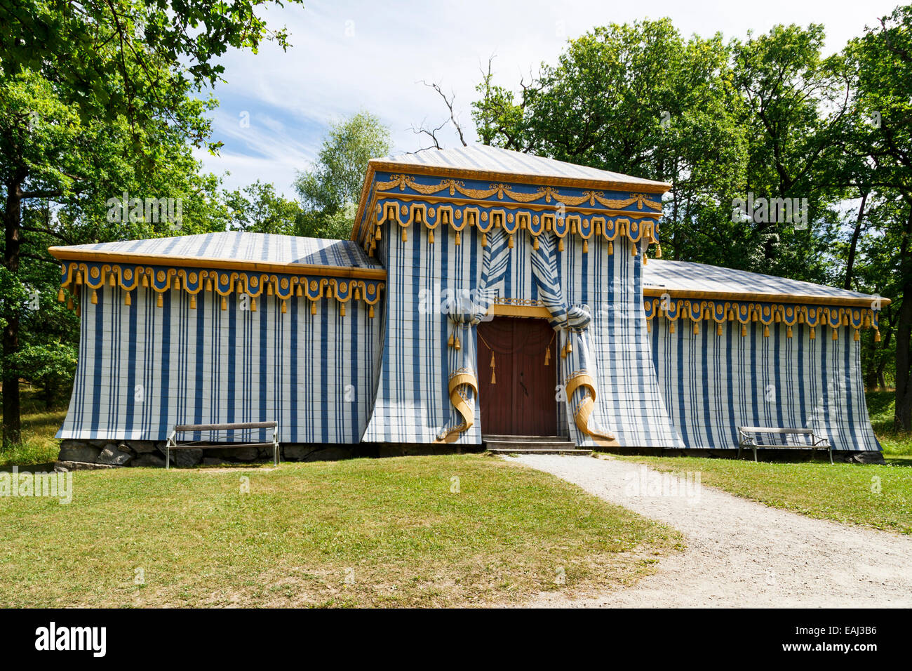 Guards' Tent, Drottningholm Palace Gardens, Stockholm, Sweden Stock Photo