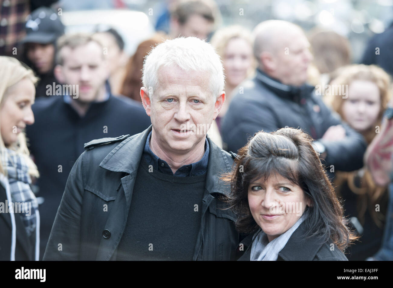 London, London, UK. 15th Nov, 2014. Artists arrive at Sarm Studios in Notting Hill, west London, to record Band Aid. Pictured: Richard Curtis and emma freud. © ZUMA Press, Inc./Alamy Live News Stock Photo