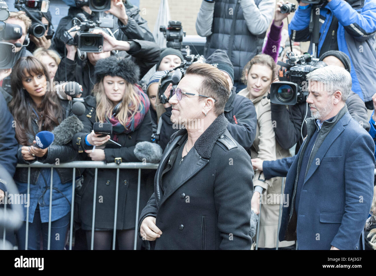 London, UK. 15th November, 2014. Artists arrive at Sarm Studios in