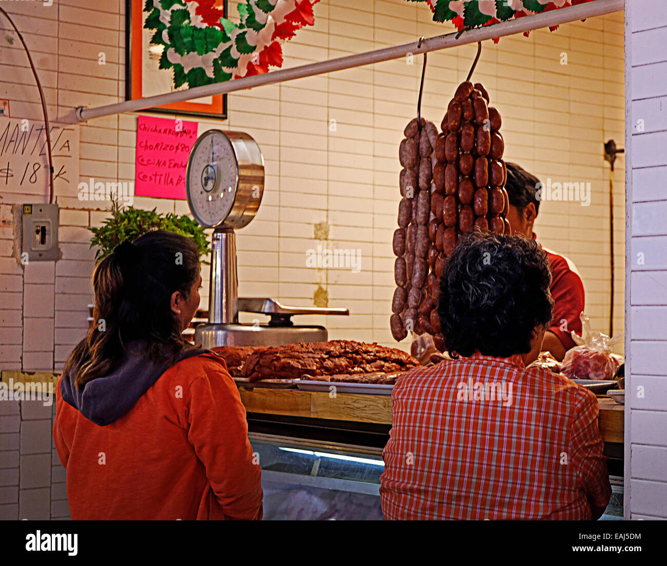 Meat Market in Oaxaca City Mexico Stock Photo