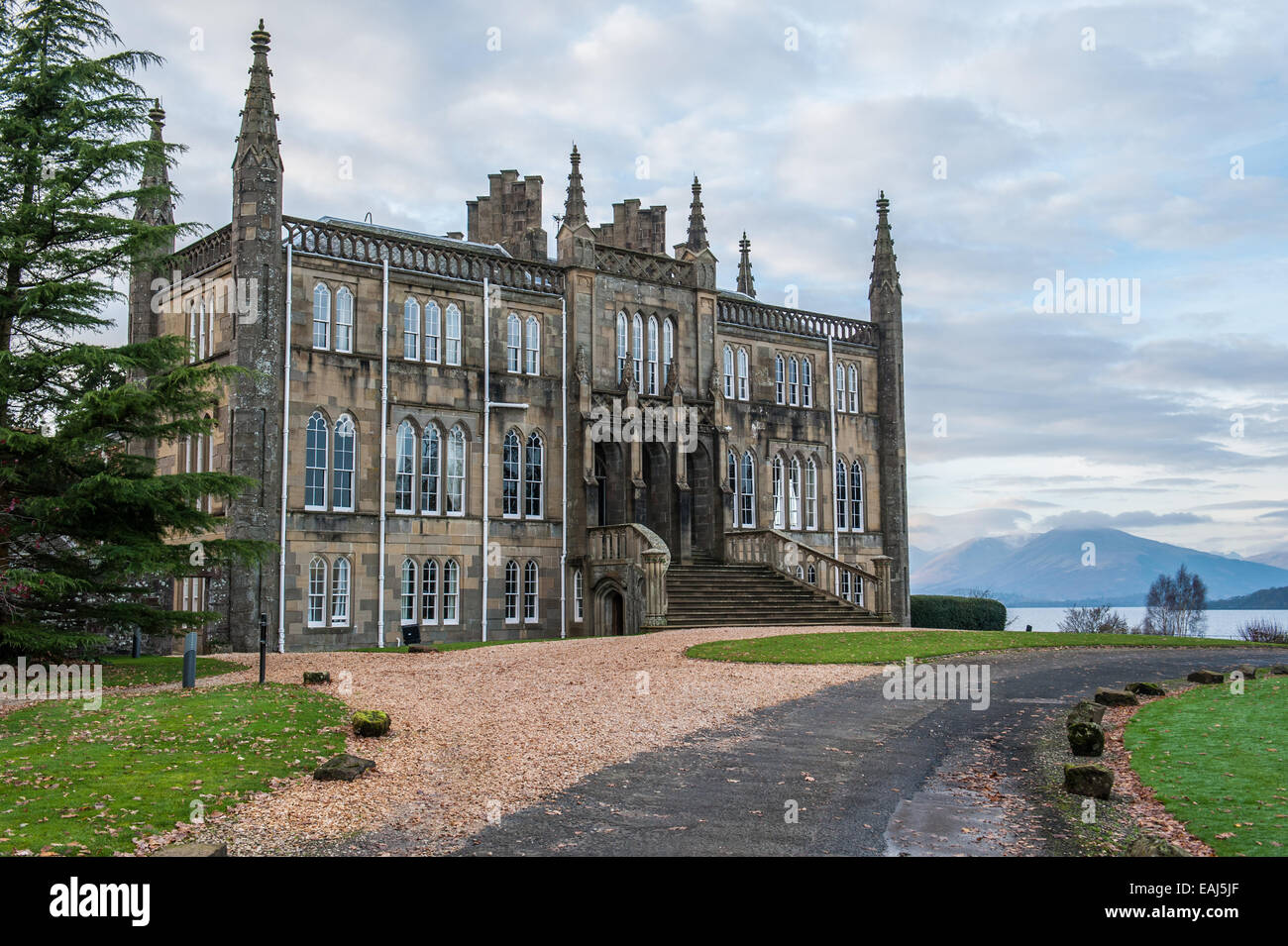 Ross Priory is located on the shores of Loch Lomond, with stunning views over the loch. The house is one of the finest examples Stock Photo