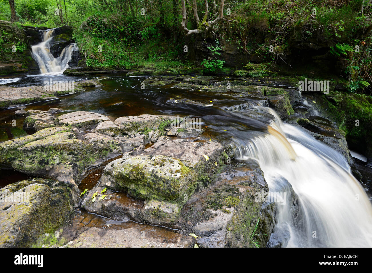 Glenbarrow Waterfall Slieve Bloom Mountains Clonaslee Laois Ireland river barrow flow flowing falls waterfalls RM Ireland Stock Photo