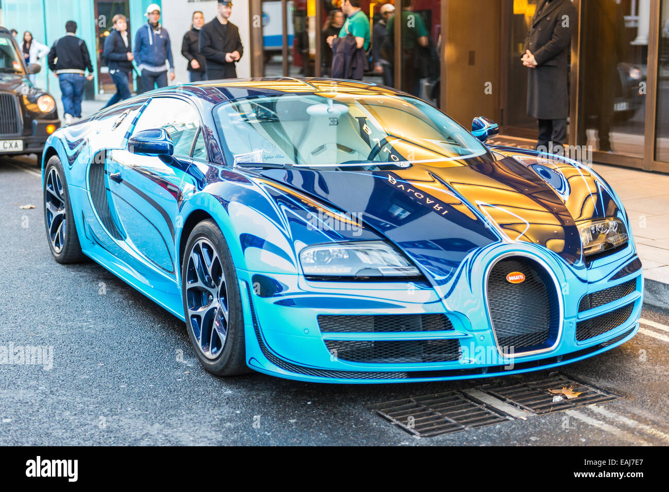 Bugatti Veyron parked on the street in Knightsbridge, London Stock Photo
