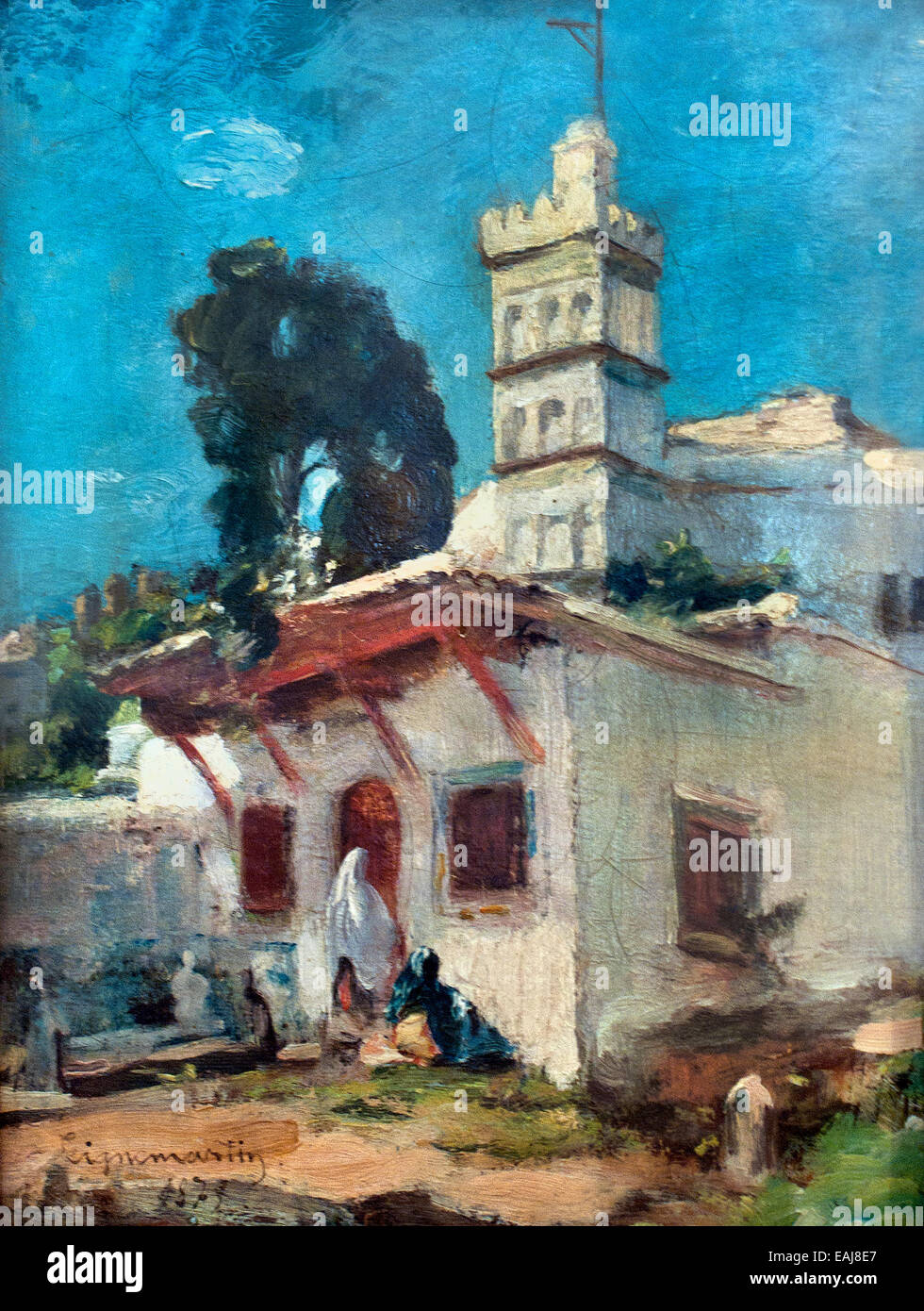 The Mosque of Sidi ABD  ER RAHMAN Algiers 1875 Jean Seignemartin 1848-1875  Morocco Moroccan Stock Photo