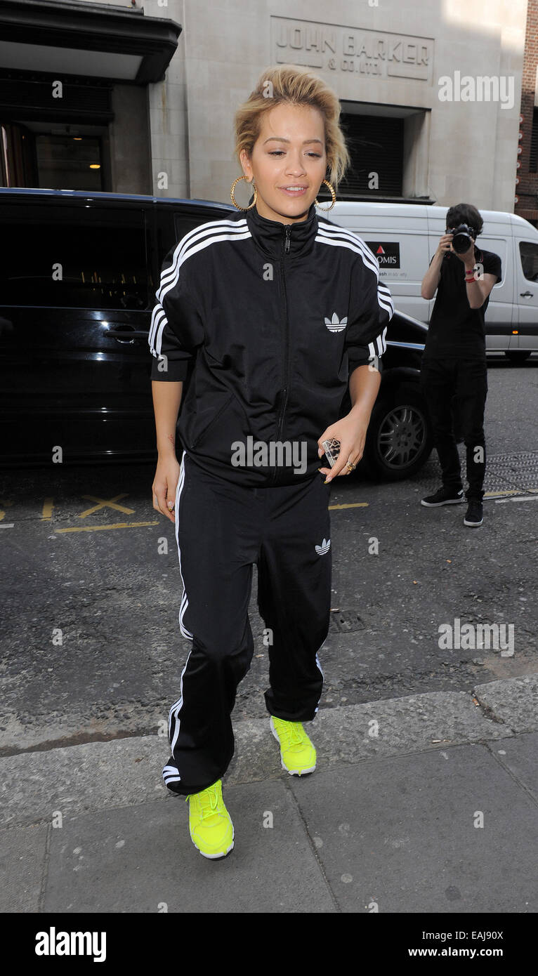 Rita Ora arriving at a meeting wearing 
