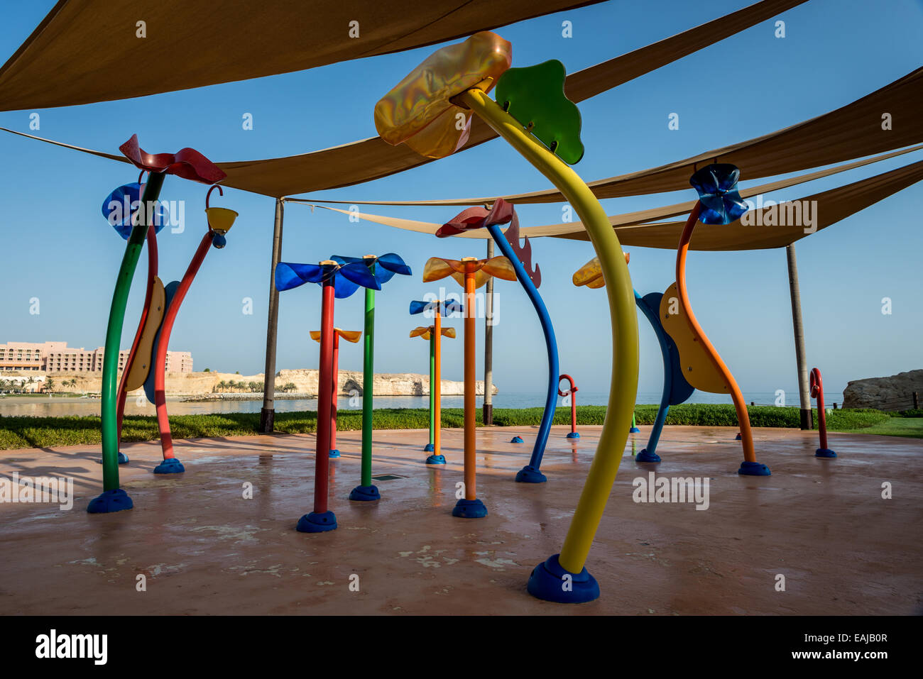 Muscat Parks Water park and kids' play ground in a luxury resort. Muscat, Oman Stock ...