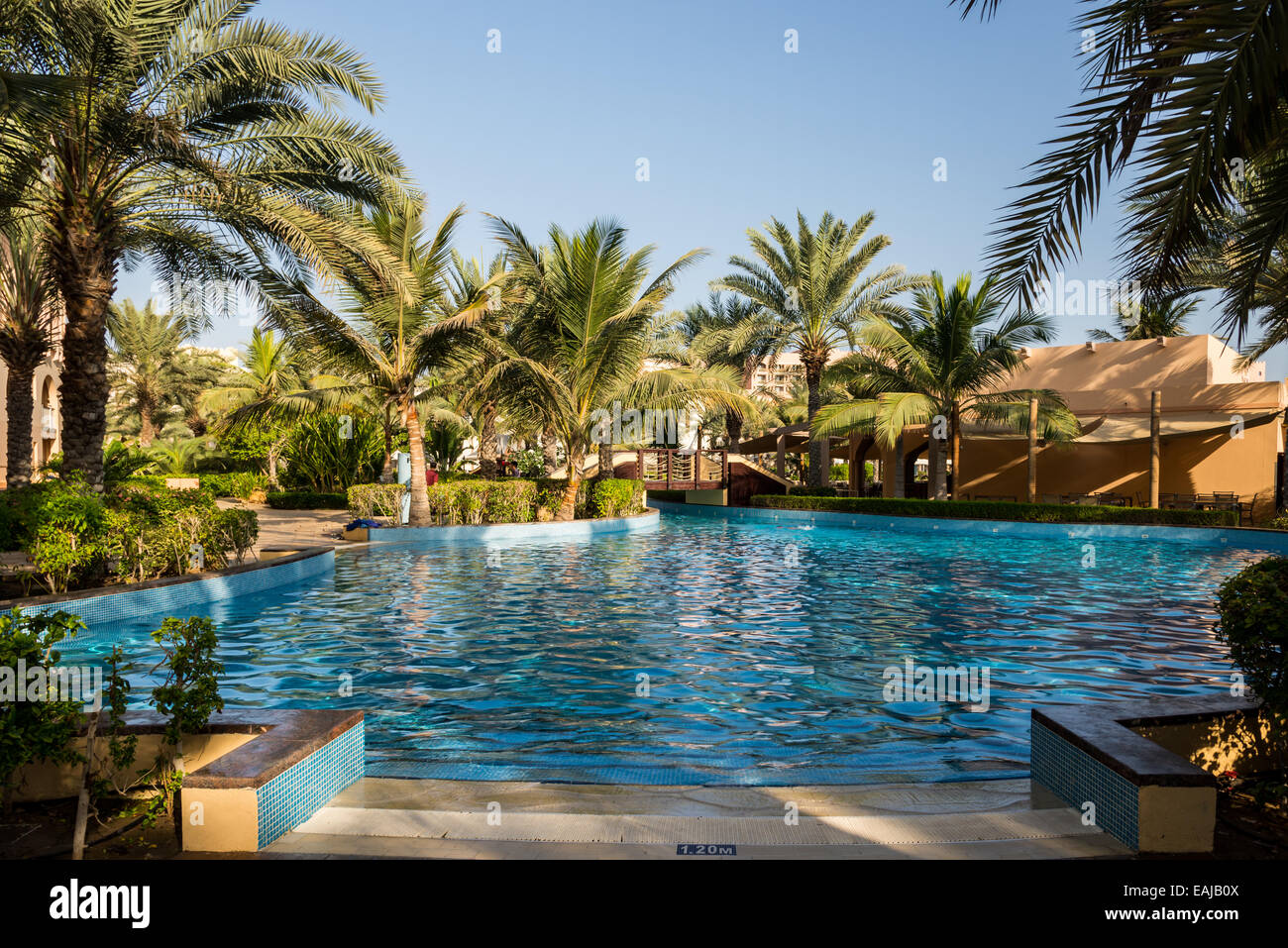 Water park and swimming pools at a luxury resort. Muscat, Oman Stock