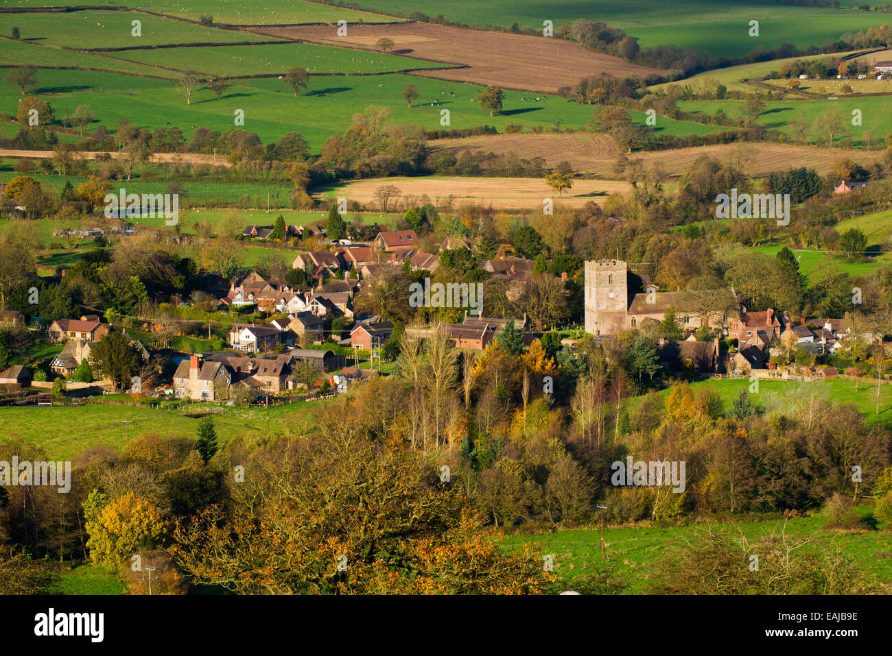 The village of Cardington in South Shropshire, England. Stock Photo