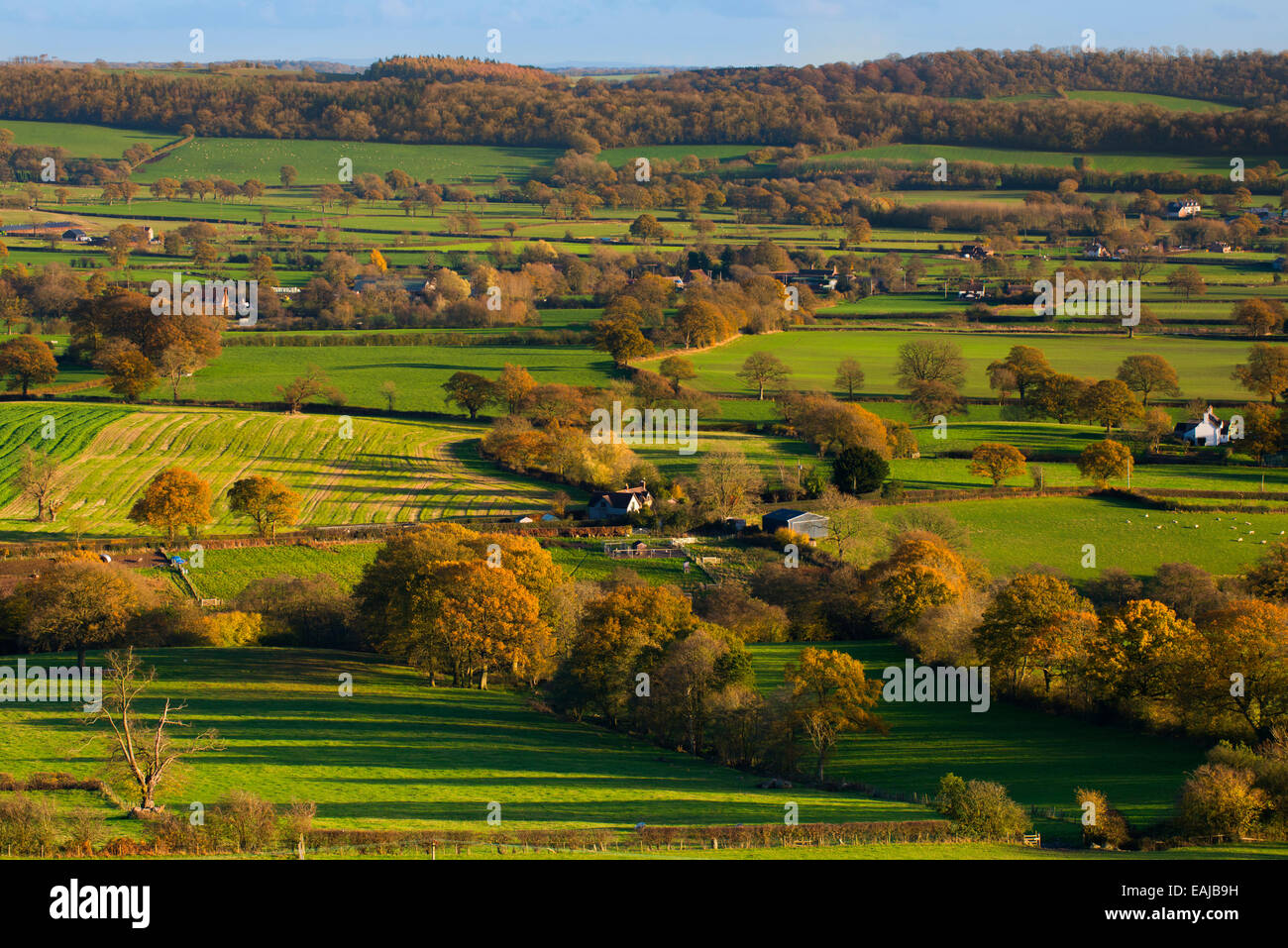 South Shropshire countryside near Cardington, England. Stock Photo