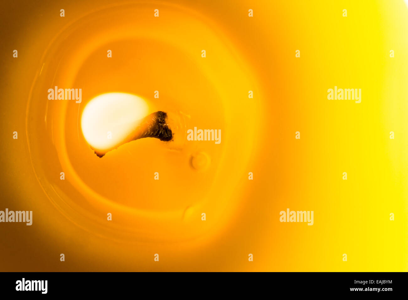 Citronella candle burning and photographed real close from the top