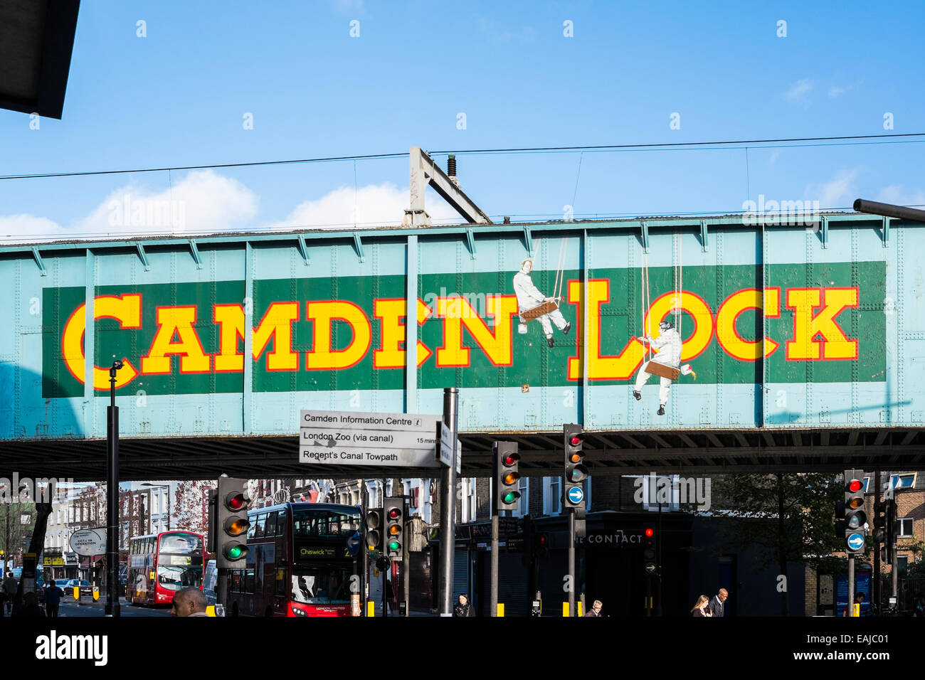 Camden Lock railway bridge - London Stock Photo