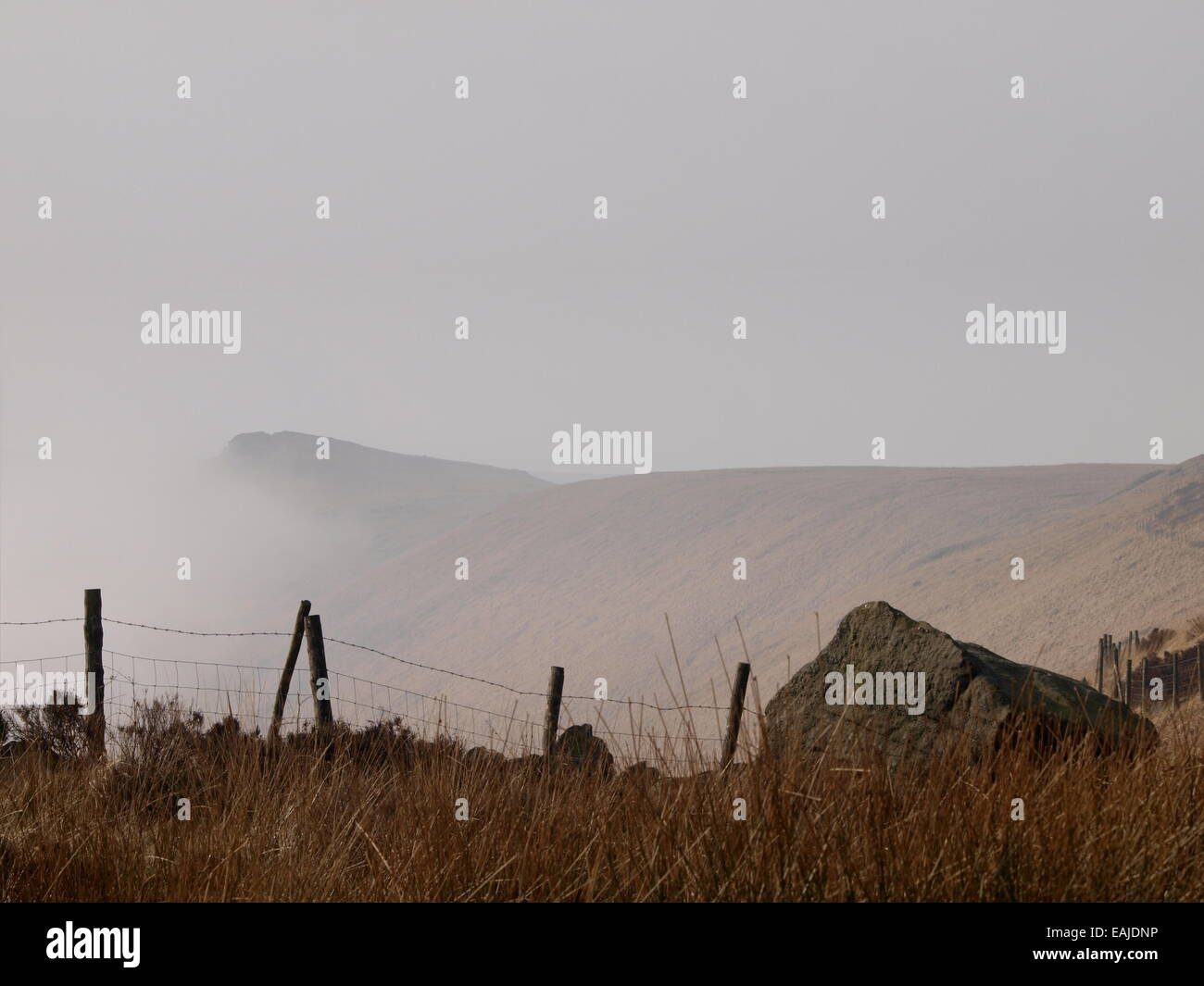 Mist rising in the valley's around Dovestone Resevoir in Saddleworth Stock Photo