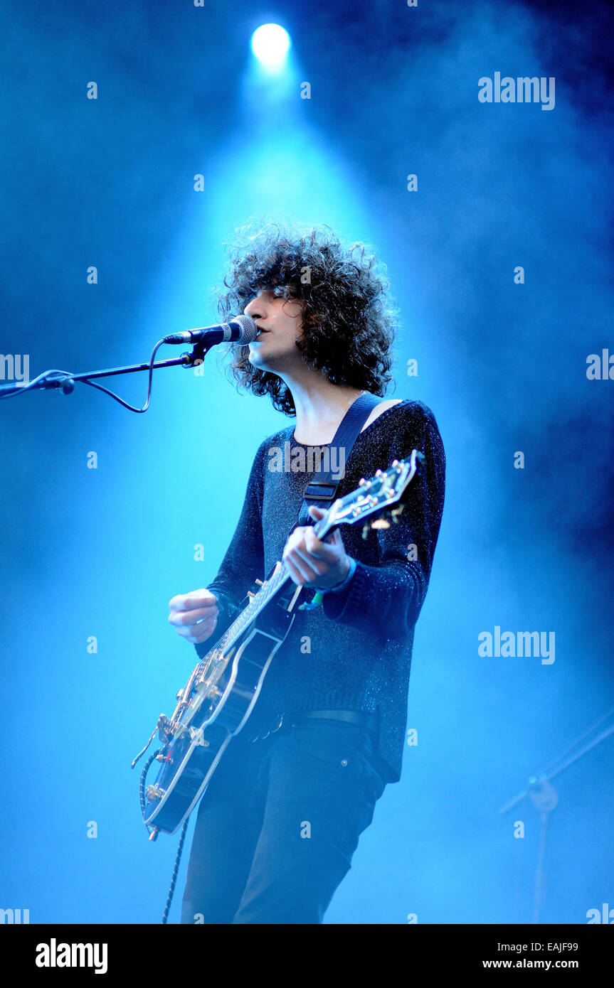 BENICASIM, SPAIN - JULY 18: Temples, a neo-psych group from the Midlands (England), concert at FIB. Stock Photo