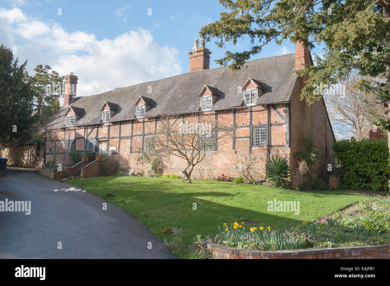 Ancient Elizabethan Half Timbered House in the Rural Village of Preston