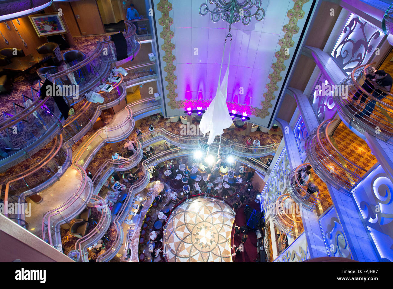 Inside Royal Caribbean's Brilliance of the Seas cruise ship. Stock Photo