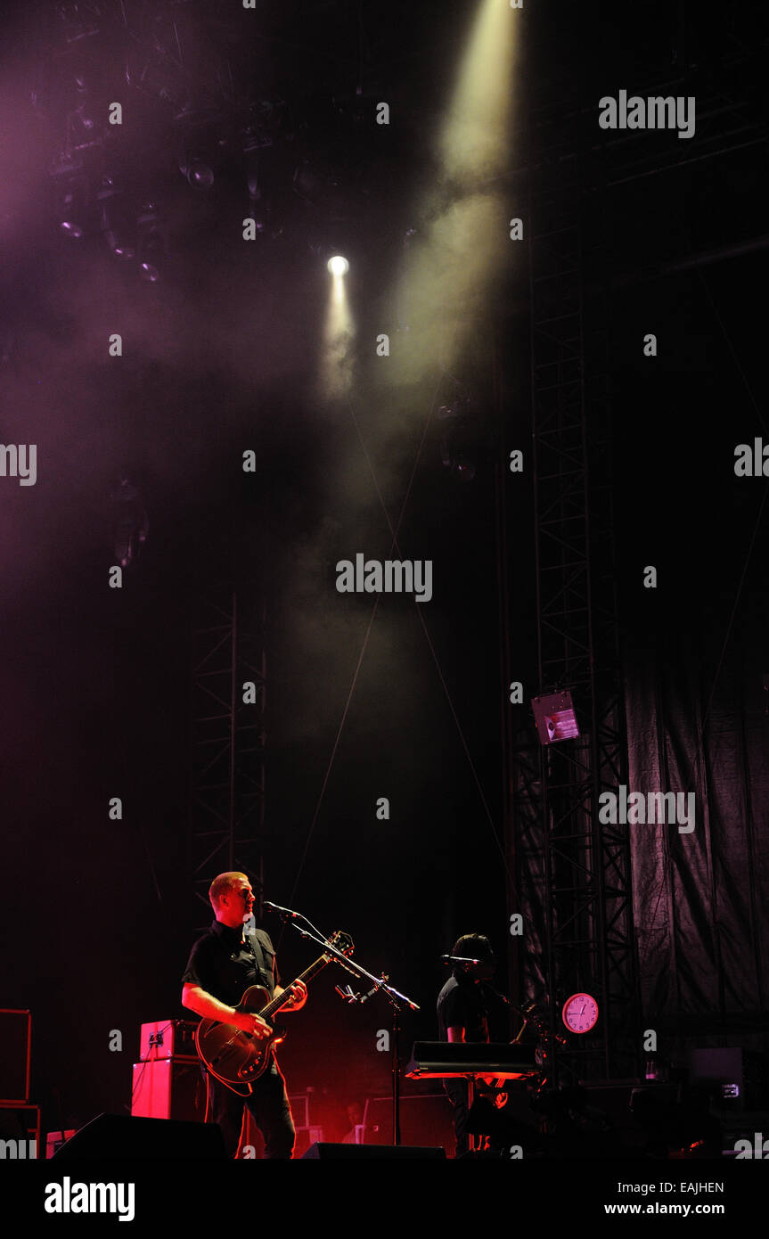 BENICASIM, SPAIN - JULY 18: Queens of the Stone Age (band) concert at FIB (Festival Internacional de Benicassim) 2013 Festival. Stock Photo
