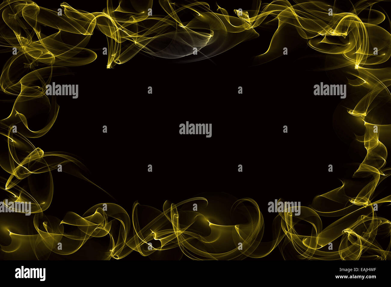 yellow smoke border on black background Stock Photo Alamy
