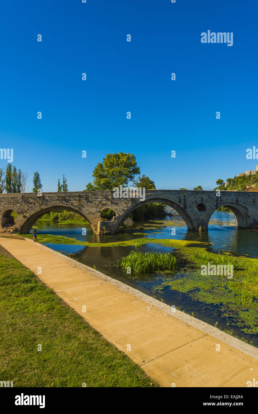 Pont Vieux, Beziers, Languedoc, France, Languedoc Roussillon Stock