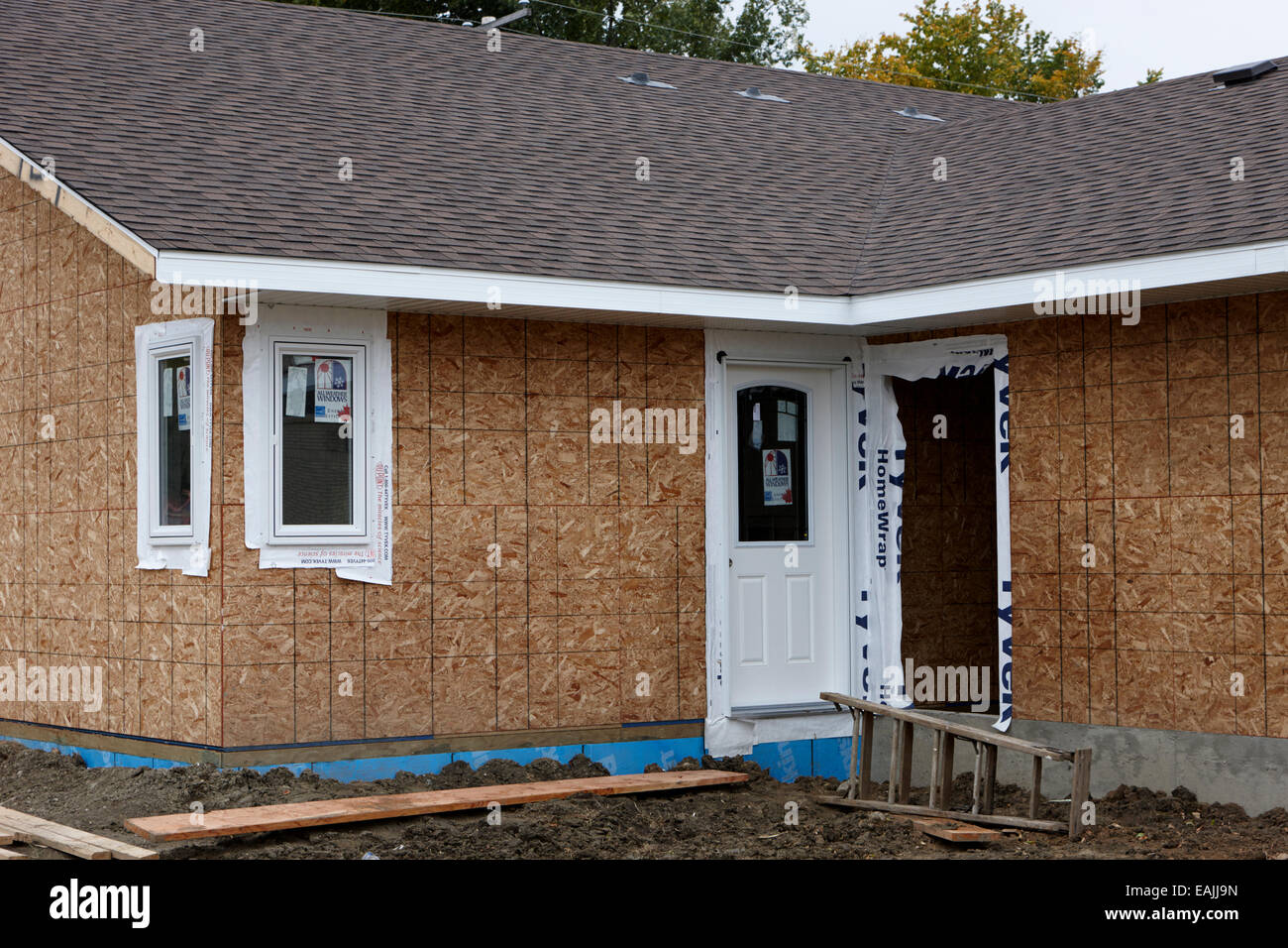 town house under construction Saskatchewan Canada Stock Photo